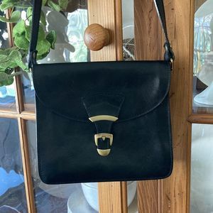 Made In Italy Jessi Lee Black Leather Crossbody Bag